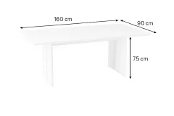 Tavolo pranzo rettangolare 8 posti bianco lucido 160x90cm - Alibi