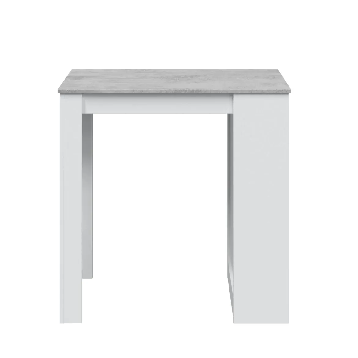 Tavolo rettangolare con scaffale 6 posti bianco e cemento 130x50cm - Andreoli