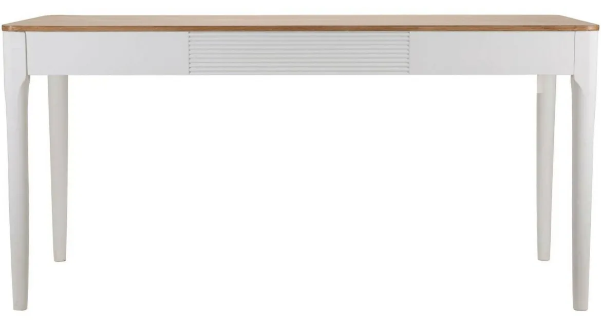 Tavolo rettangolare 8 posti bianco e marrone 180x60cm - Dindga