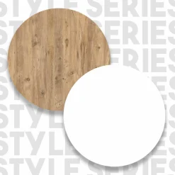 Tavolo rettangolare 5 posti con scaffale noce e bianco 120x53cm - Areneio