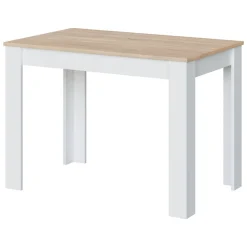 Tavolo salvaspazio rettangolare 6 posti bianco e rovere 109x67cm - Anat