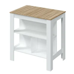 Tavolo scaffale rettangolare 6 posti bianco e rovere 103x67cm - Barzano
