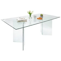 Tavolo vetro rettangolare 10 posti trasparente 180x90cm - Armir