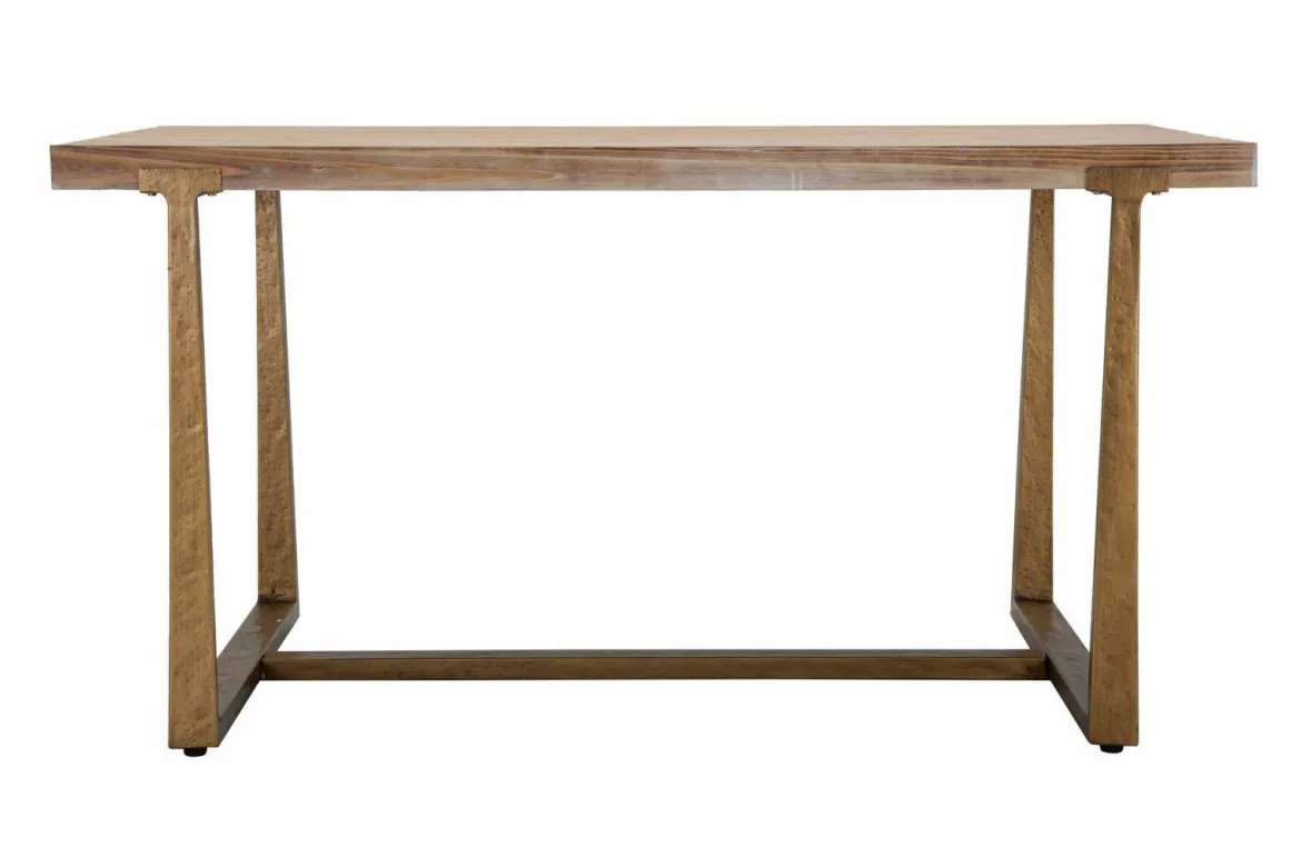 Tavolo vintage rettangolare 9 posti oro e marrone 180x90cm - Kazimir