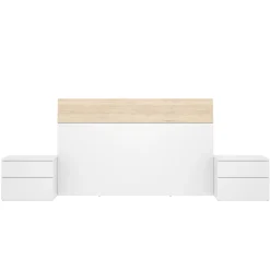Testiera letto Acros, 161x4h100 cm, Bianco e Rovere