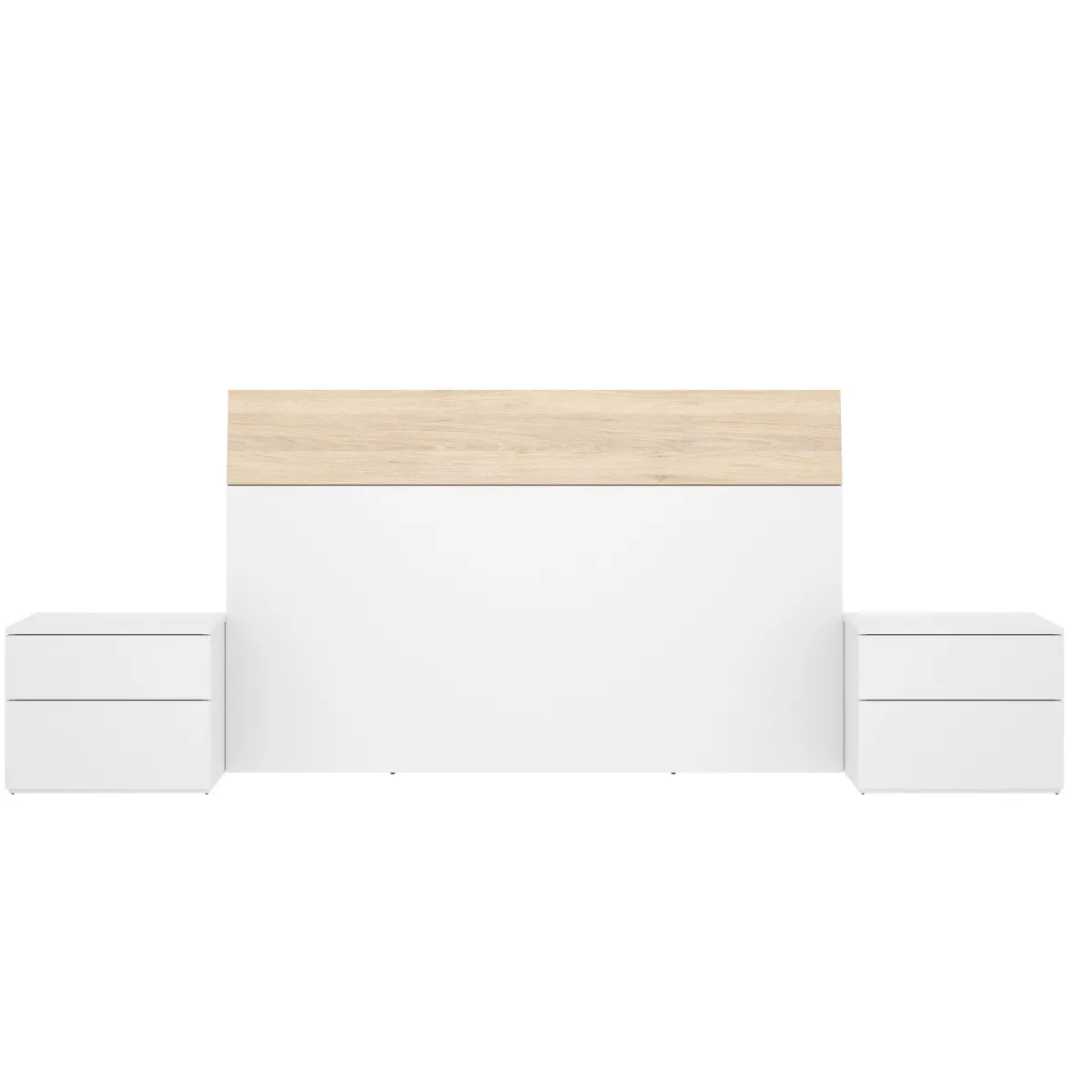 Testiera letto Acros, 161x4h100 cm, Bianco e Rovere