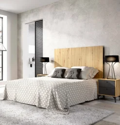 Testiera letto Alaca, 244x37h127 cm, Rovere e Antracite