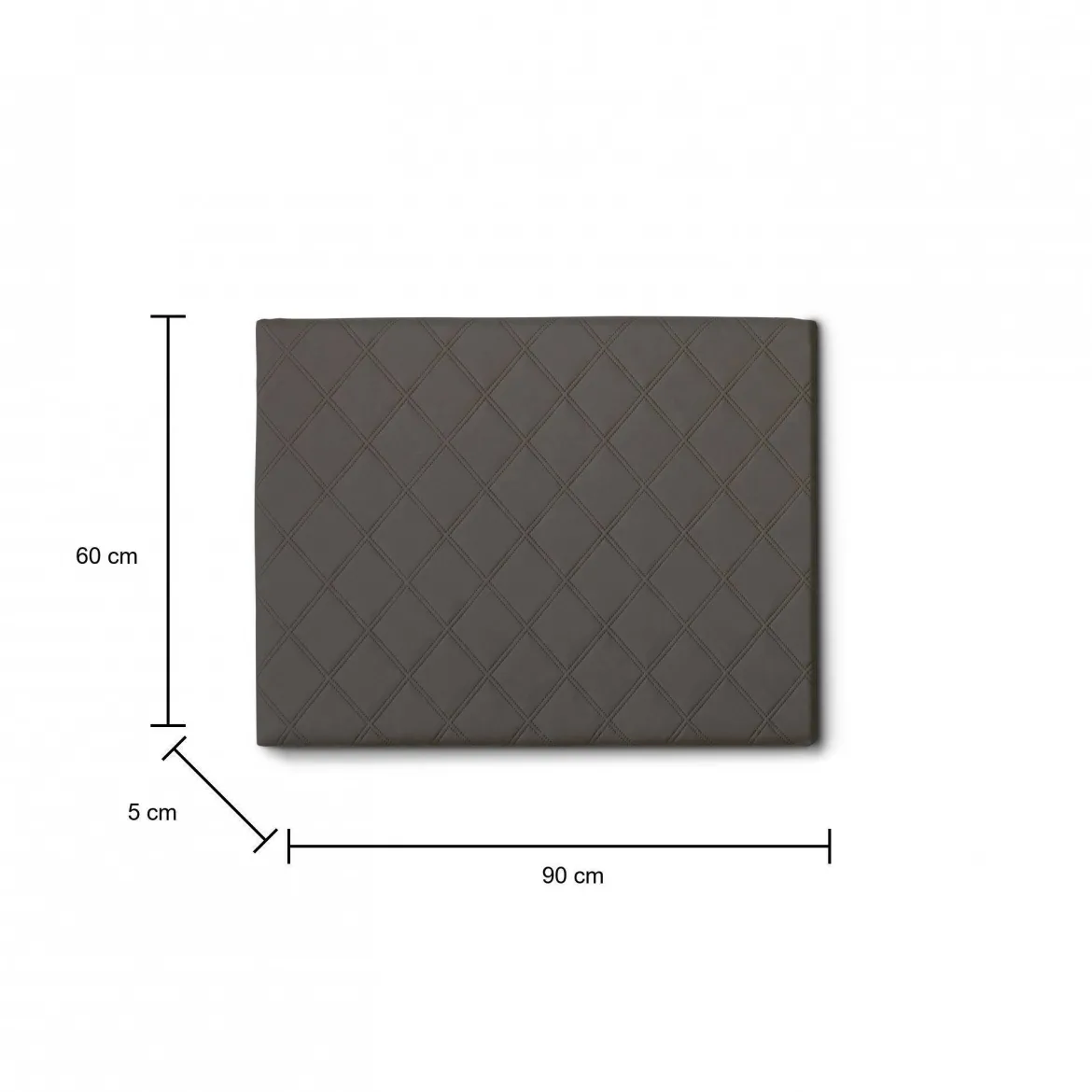 Testiera letto Arak, Cm 90x60, Tortora