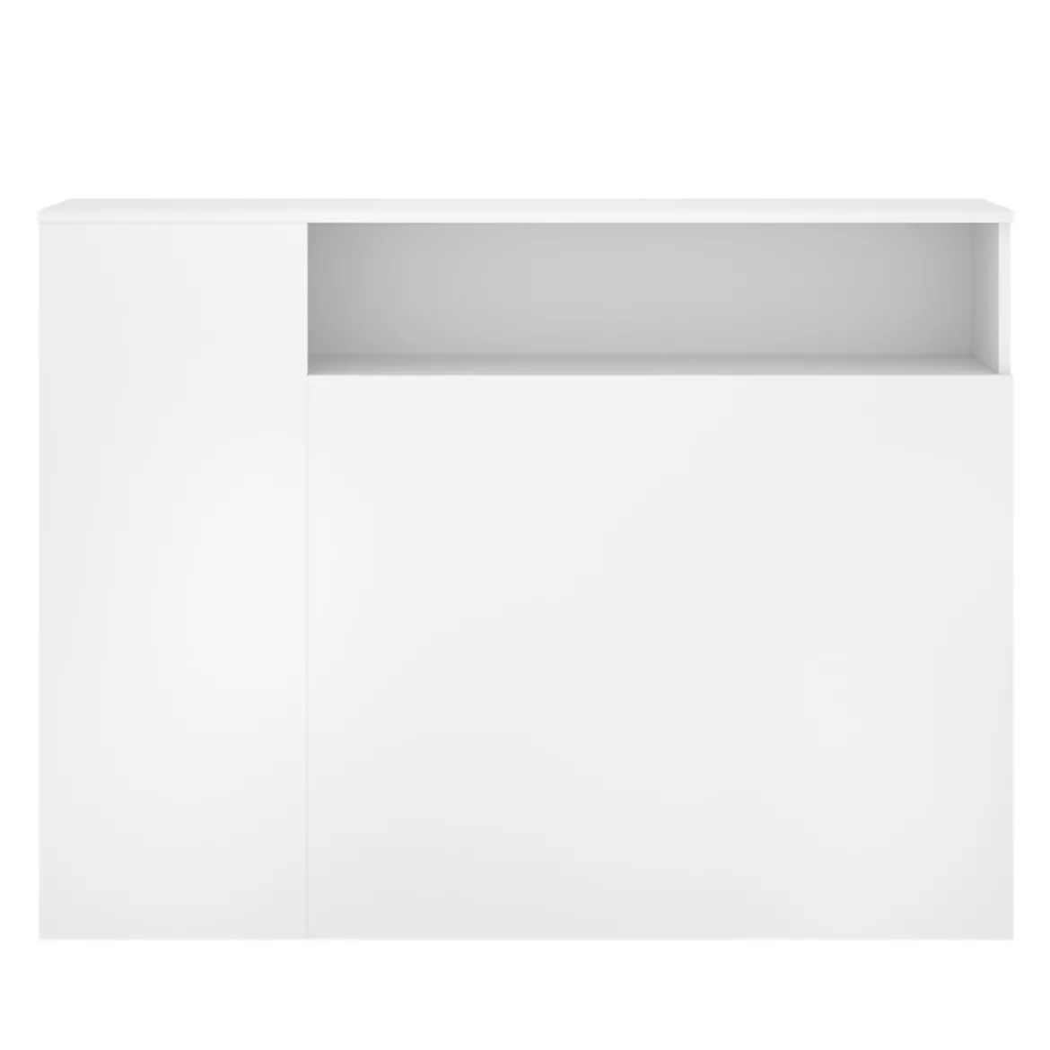 Testiera Letto Bianco con Vani Libreria Singolo 23x127 cm - Lander