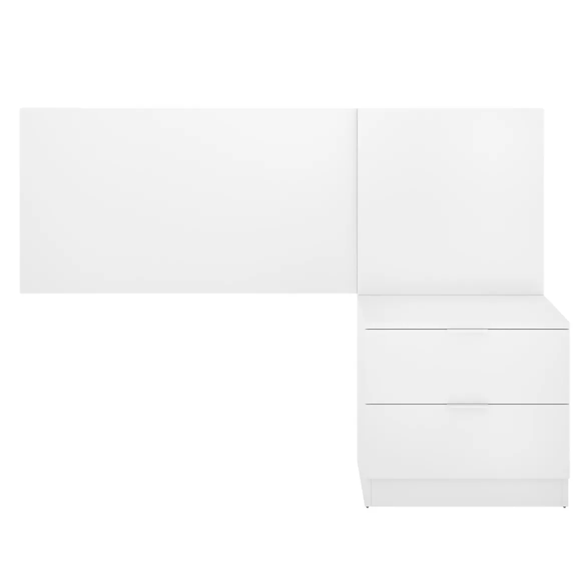 Testiera Letto Bianco Marrone Rovere Comodino Incluso Singolo 34x141 cm, Colore Struttura Marrone - Lead
