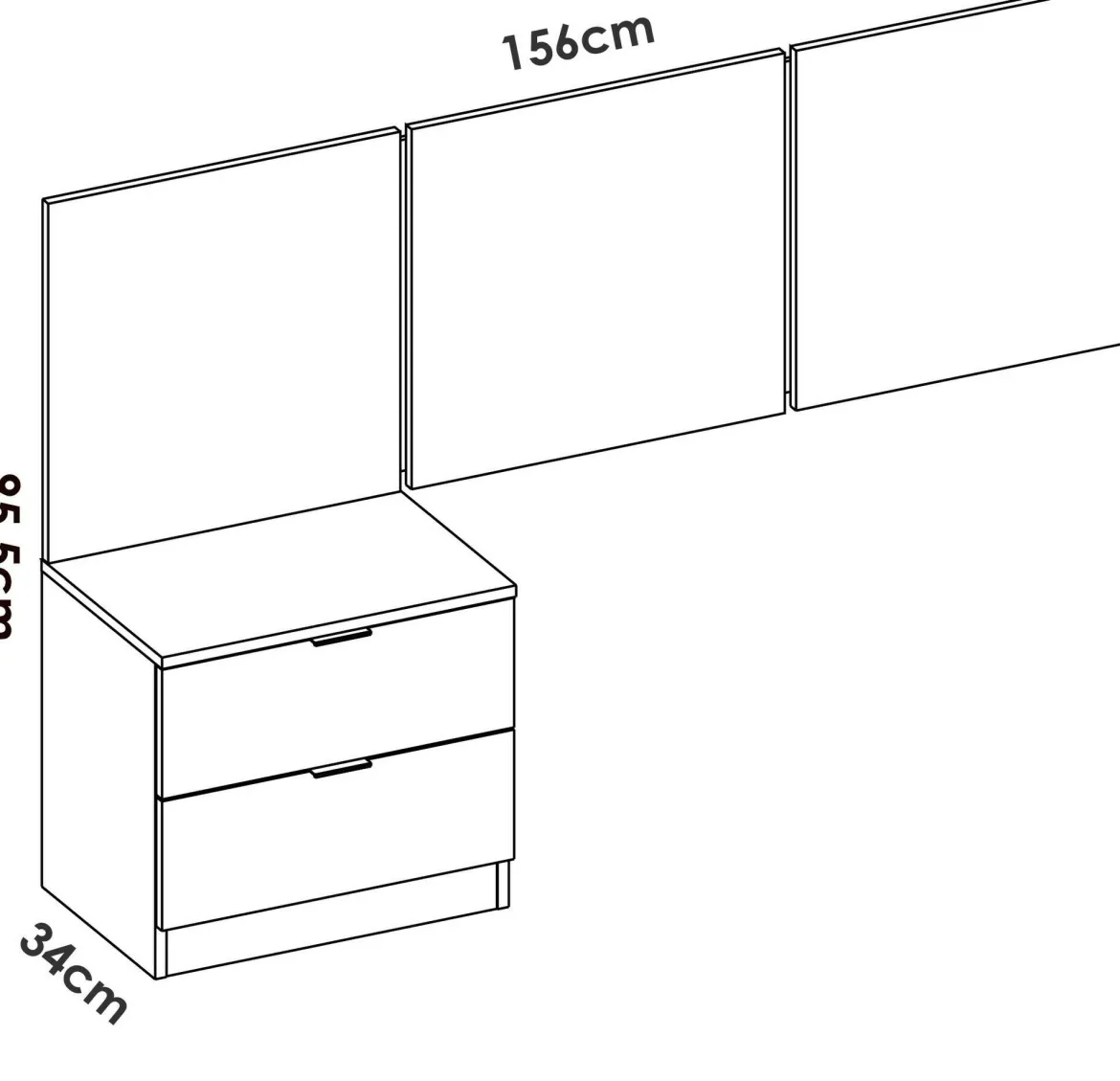 Testiera Letto Bianco Matrimoniale 157x34.2 cm, - Chanhom