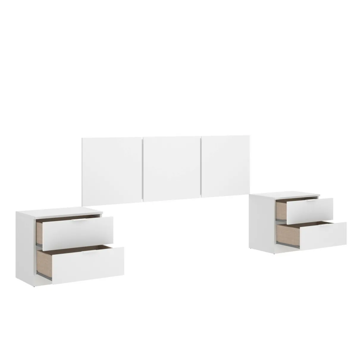 Testiera Letto Bianco Matrimoniale 256.8x34.2 cm, - Oliwa