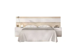 Testiera Letto Marrone Bianco Matrimoniale Colore Struttura Bianco 248x34.2 cm, - Trudy