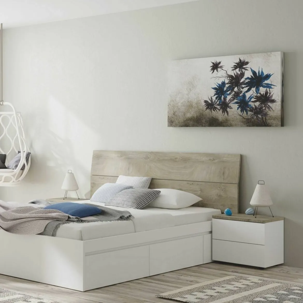 Testiera Letto Marrone Marrone Rovere Matrimoniale Colore Struttura Marrone 216x3 cm, Sfumatura Colore Struttura Rovere - Unala