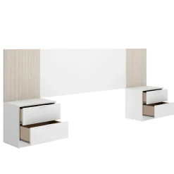 Testiera Letto Marrone Marrone Rovere Matrimoniale Colore Struttura Marrone 258.6x34.2 cm, Sfumatura Colore Struttura Rovere - Dujuan