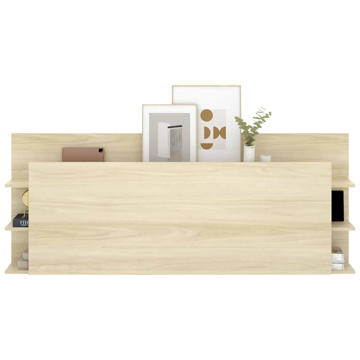 Testiera Letto Marrone Rovere Vani Libreria Piazza e Mezza 19x181 cm - Socorro