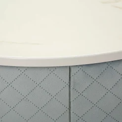 Toeletta Azzurro Celeste oro un Cassetto Rivestimento in Velluto Trapuntato 52x52x70h cm, Sfumatura Colore Struttura Celeste - Mbale