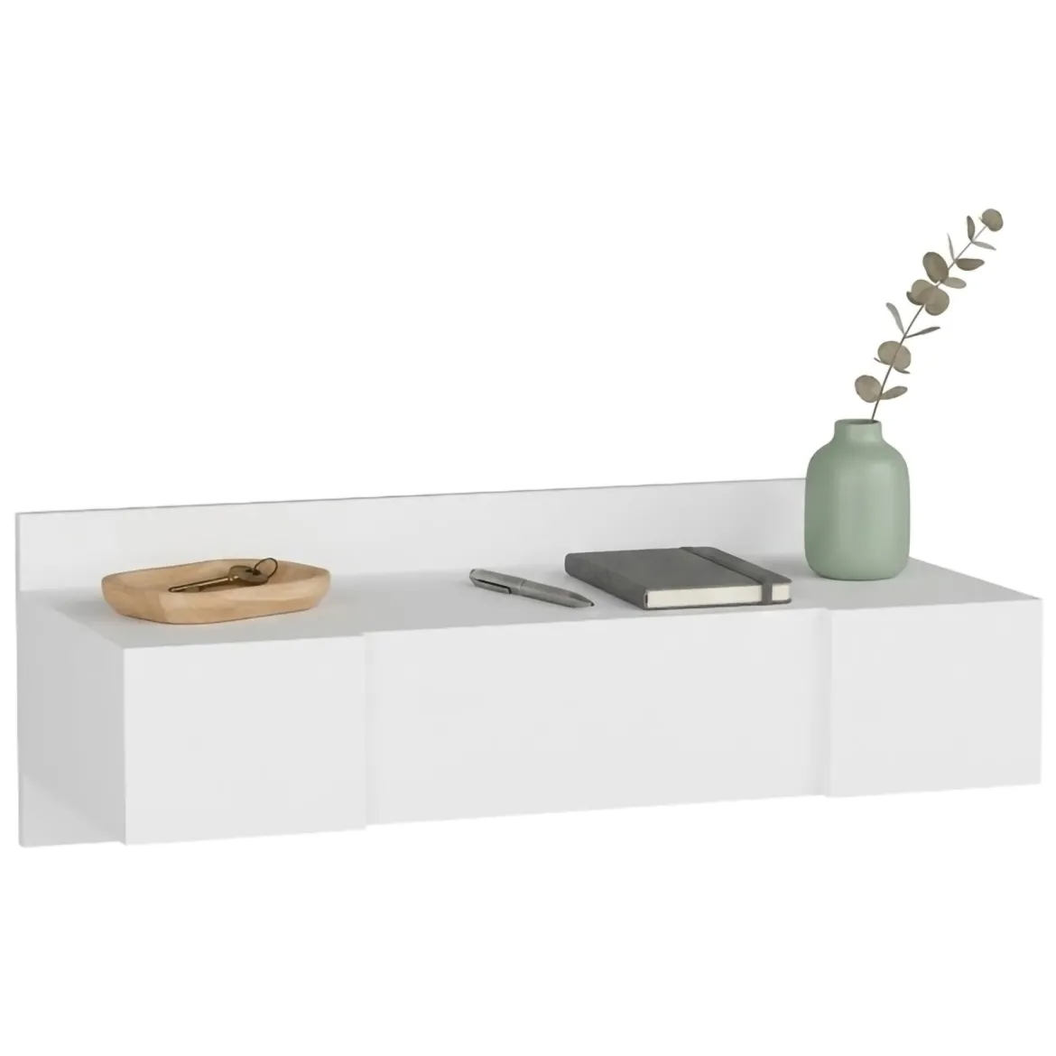 Toeletta Bianco Specchio Incluso un Cassetto 90x45x77h cm, Luci Incluse - Veggiano
