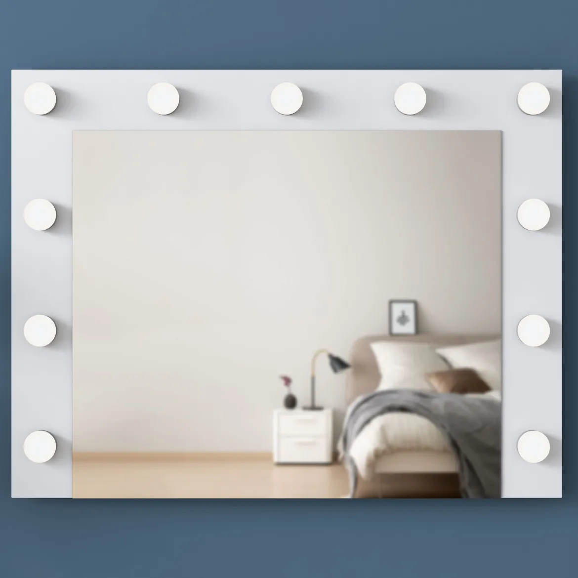 Toeletta Bianco Trasparente Specchio Incluso 7 Cassetti 90x45x82h cm, Colore Struttura Trasparente - Rivello