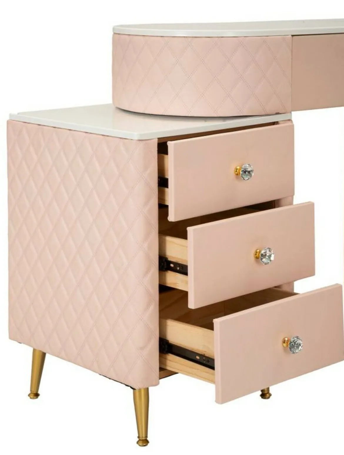 Toeletta classica vintage 120x40x75h cm rosa e oro - Guidobono