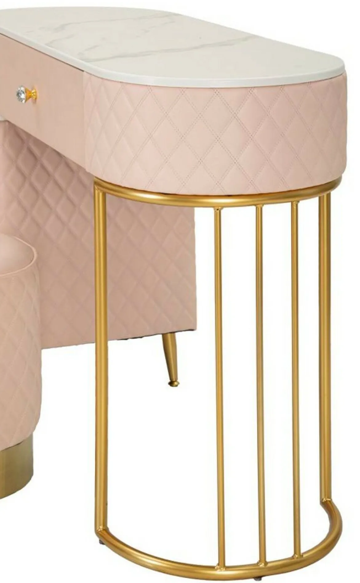 Toeletta classica vintage 120x40x75h cm rosa e oro - Guidobono