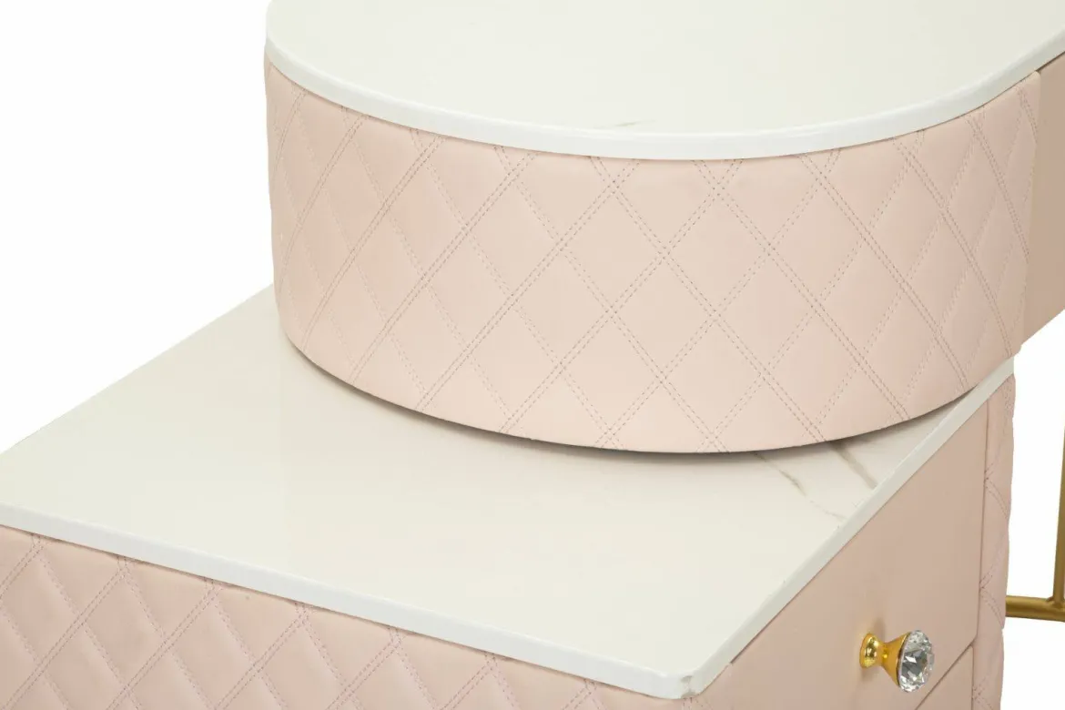 Toeletta classica vintage 120x40x75h cm rosa e oro - Guidobono