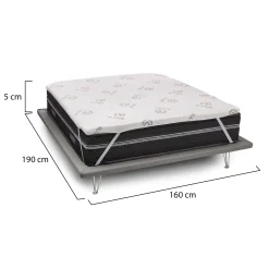 Topper matrimoniale Afella, Anti acaro e Anallergico, Cm 160x200h5