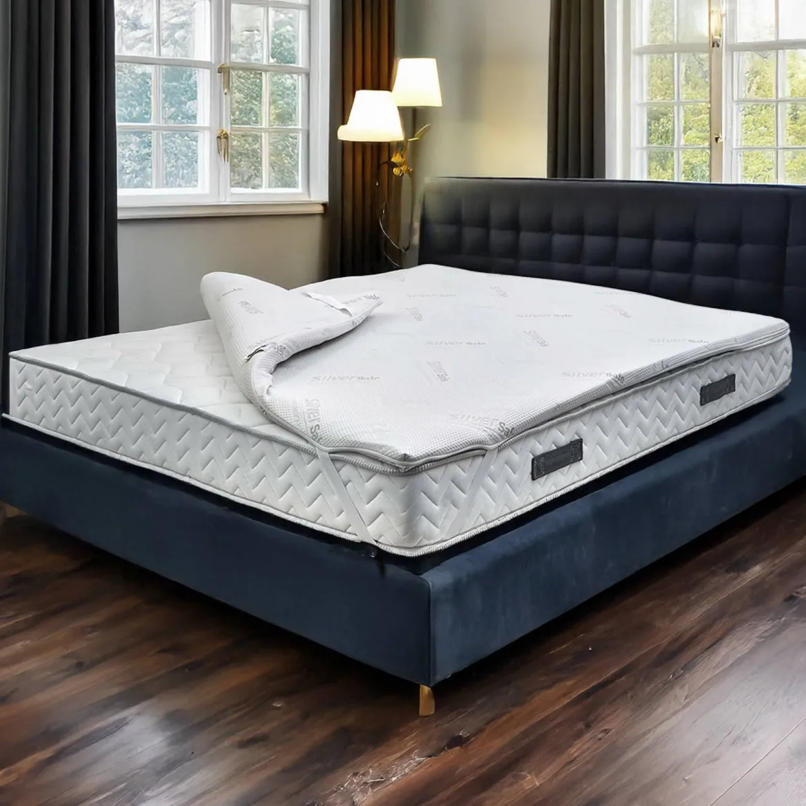 Topper matrimoniale Andalu, 100% Made in Italy, 140x200xh5 cm