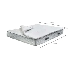 Topper piazza e mezza Adalpina, 100% Made in Italy, 120x190xh5 cm