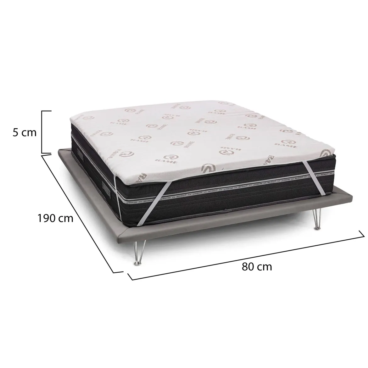 Topper singolo Ando, Anti acaro e Anallergico, Cm 80x190h5
