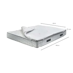 Topper singolo Delfina, 100% Made in Italy, 80x200xh5 cm
