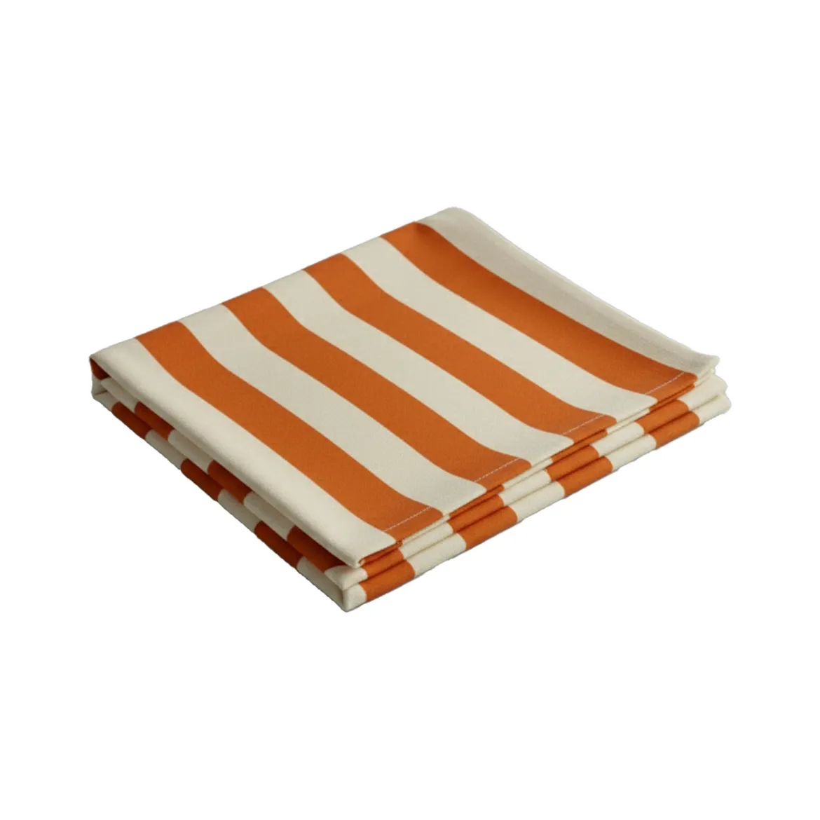 Tovaglia quadrata no stiro 140x140 cm, arancione e beige - Trapezista - By Sarah Balivo