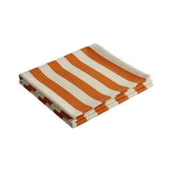 Tovaglia rettangolare no stiro 180x140 cm, arancione e beige - Trapezista - By Sarah Balivo
