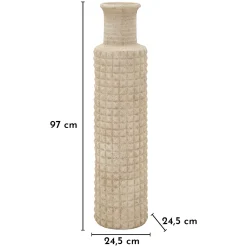 Vaso Beige Finitura Effetto Sabbia Diametro 14 cm, - Fati