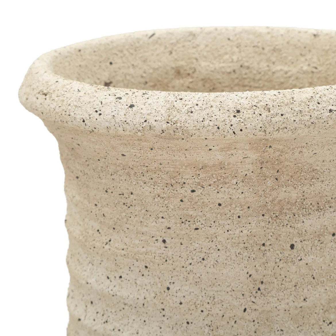 Vaso Beige Finitura Effetto Sabbia Diametro 14 cm, - Fati