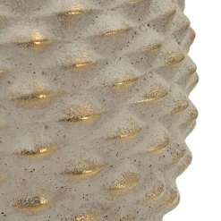 Vaso Beige oro Finitura Geometrica a Rilievo Colore Struttura oro, Diametro 8.5 cm - Dabari