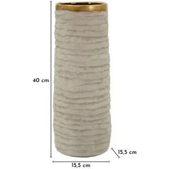 Vaso Beige oro Finitura Naturale Colore Struttura oro, - Leonar