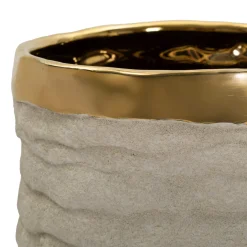 Vaso Beige oro Finitura Naturale Colore Struttura oro, - Leonar