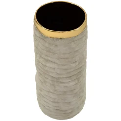 Vaso Beige oro Finitura Naturale Colore Struttura oro, Diametro 11 cm - Fasimo