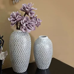 Vaso Bianco Argento Colore Struttura Argento Diametro 7 cm, - Elian