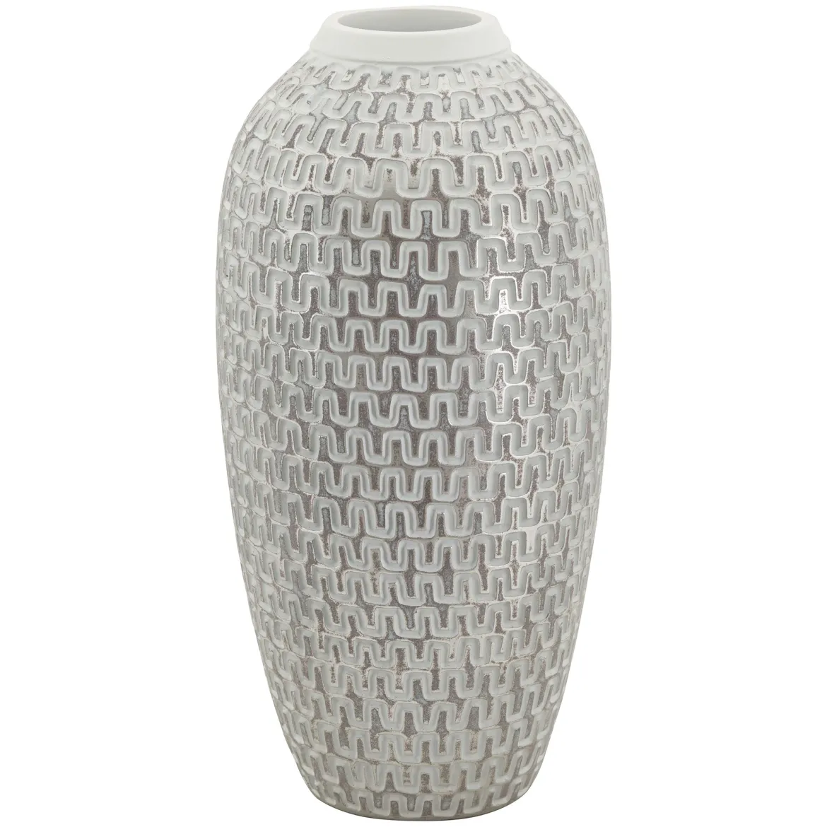 Vaso Bianco Argento Colore Struttura Argento Diametro 7 cm, - Elian