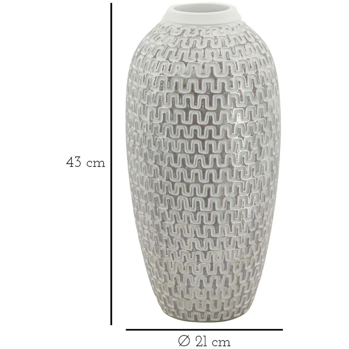 Vaso Bianco Argento Colore Struttura Argento Diametro 7 cm, - Elian