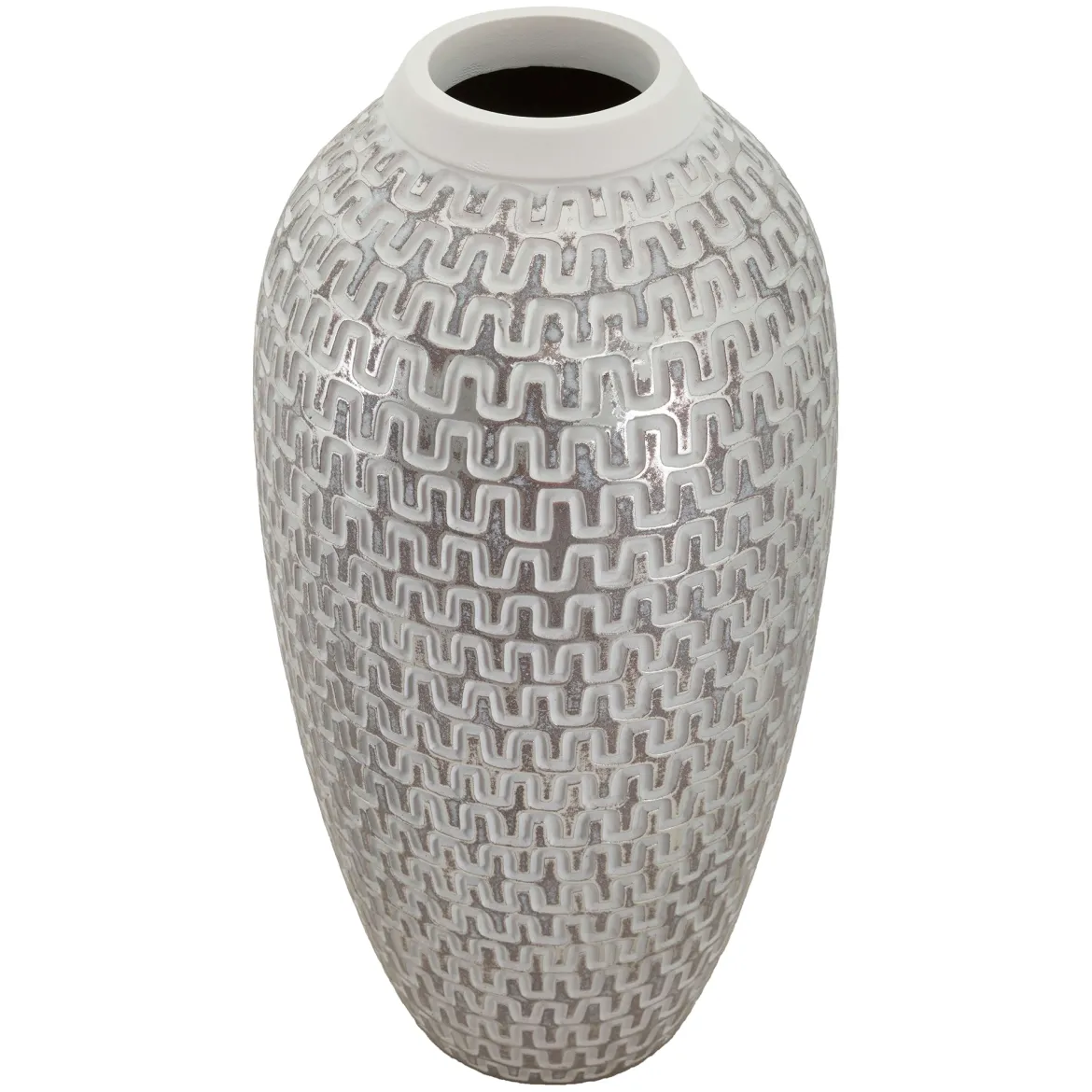 Vaso Bianco Argento Colore Struttura Argento Diametro 7 cm, - Elian