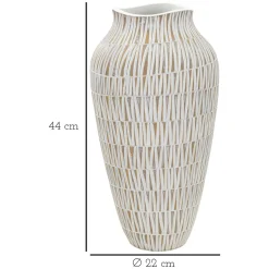 Vaso Bianco Beige Colore Struttura Beige Diametro 12 cm, - Rugero