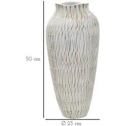 Vaso Bianco Beige Colore Struttura Beige Diametro 12 cm, - Sighn