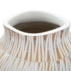 Vaso Bianco Beige Colore Struttura Beige Diametro 12 cm, - Sighn