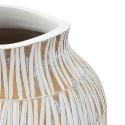 Vaso Bianco Beige Colore Struttura Beige Diametro 12 cm, - Sighn