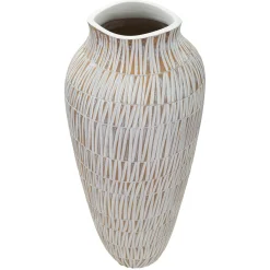 Vaso Bianco Beige Colore Struttura Beige Diametro 12 cm, - Sighn