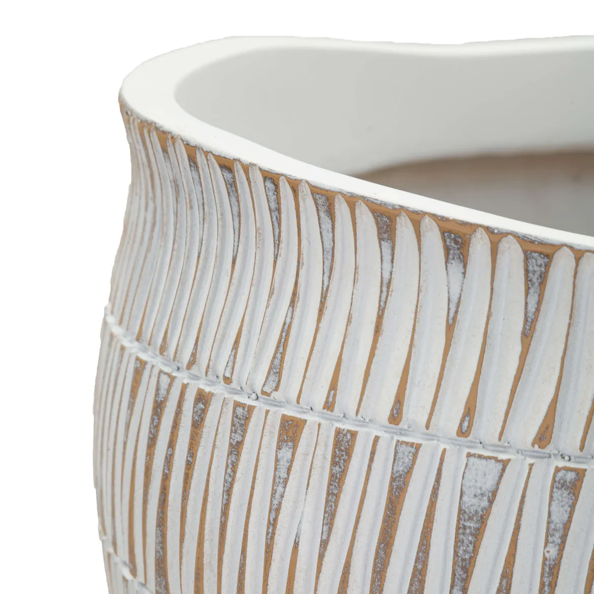 Vaso Bianco Beige Colore Struttura Beige Diametro 26.5 cm, - Celso