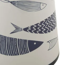 Vaso Bianco blu Disegni con Pesci Colore Struttura blu, - Silva